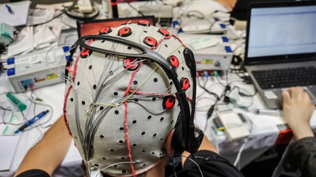 Electroencephalography (EEG), a technique for noninvasively measuring the electrical activity of the brain