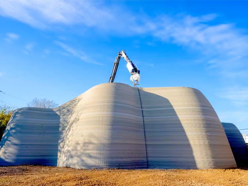 Robotic Arm 3D-Prints Two-Story House