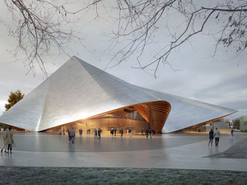A Breathtaking Opera House Covered by a Skirt-Like Solar Panel Roof