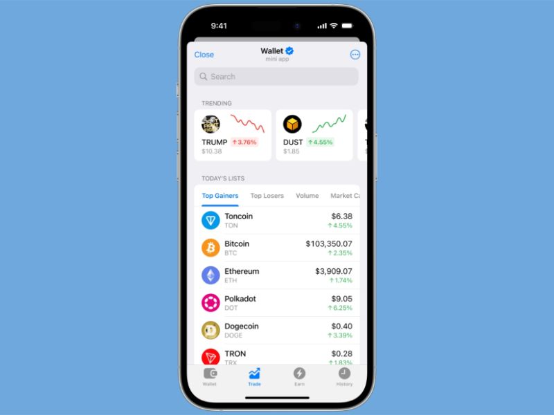 The Crypto Wallet Integrated with Telegram Now Offers Crypto Trading and Yield-Generating Features