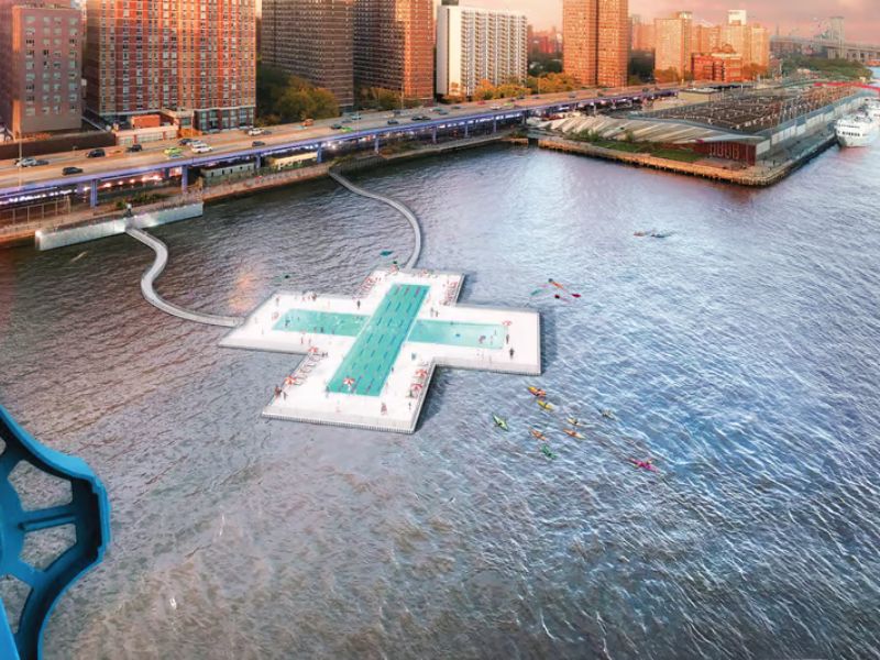 Construction Begins on NYC’s Long-Awaited Floating + Pool