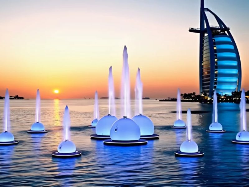 Hovering Drones Create Coordinated Displays of Light, Water, and Sound