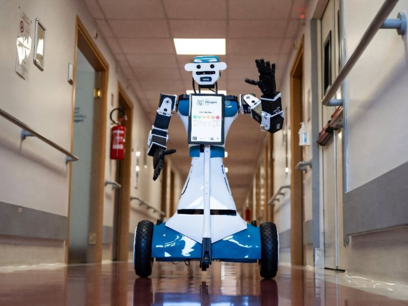 A robot with expressive eyebrows that can carry out simple tasks and help ease the workload of healthcare staff is being tested at a hospital in Milan. Nicknamed “Alter-Ego,” the 1.2-meter robot can act as a remote doctor’s stand-in, deliver items, or escort patients to treatment areas.